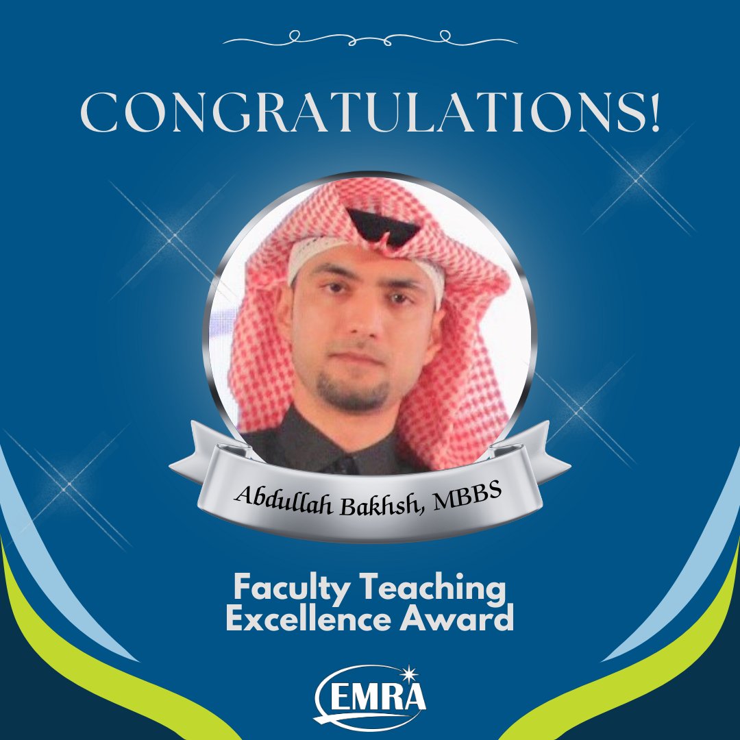 emresidents (@emresidents) on Twitter photo 🎉 Meet Abdullah Bakhsh, MBBS - recipient of the Faculty Teaching Excellence Award for 2023! Abdullah received this award for being an outstanding faculty member who has served as a unique role model for residents. Congratulations, <a href="/ABakhshEM/">Abdullah Bakhsh</a>! <a href="/KAUH_ED/">KAUH ED</a> <a href="/KAUHospital/">الـمـسـتـشـفــى الـجـامـعــي</a> 🎉 Meet Abdullah Bakhsh, MBBS - recipient of the Faculty Teaching Excellence Award for 2023! Abdullah received this award for being an outstanding faculty member who has served as a unique role model for residents. Congratulations, <a href="/ABakhshEM/">Abdullah Bakhsh</a>! <a href="/KAUH_ED/">KAUH ED</a> <a href="/KAUHospital/">الـمـسـتـشـفــى الـجـامـعــي</a>