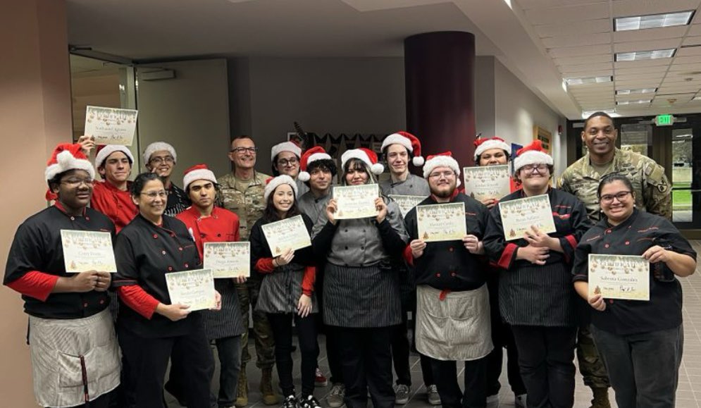 Stevens Culinary Arts (@benitacampos14) on Twitter photo Last catering of the year! Thank you Lackland AFB for supporting us ๐Special coining from the Commander ! <a href="/Ms_GonzalezFCS/">Miss Gonzalez FCS</a> <a href="/Stevens_FCS/">JP STEVENS FCS</a> <a href="/NISD_CTE/">NISD_CTE</a> <a href="/MrDeLaO14/">Mr. De La O</a> Last catering of the year! Thank you Lackland AFB for supporting us ๐Special coining from the Commander ! <a href="/Ms_GonzalezFCS/">Miss Gonzalez FCS</a> <a href="/Stevens_FCS/">JP STEVENS FCS</a> <a href="/NISD_CTE/">NISD_CTE</a> <a href="/MrDeLaO14/">Mr. De La O</a>