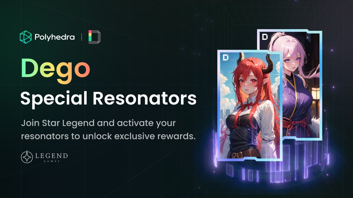 🚀Dego Finance teams up with <a href="/PolyhedraZK/">Polyhedra</a> a in Star Legend. 🌌

🏆 Activate Special Resonators to unlock 2000 unique Dego Finance NFTs with added benefits!

📖 Tutorial: link.medium.com/czj3stHpmFb

⏰ Dec 7, 2023 - Jan 18, 2024