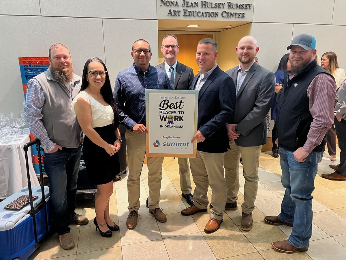 Jesse_roberts25's tweet photo. Blessed to work for a great company.
#bestplacetoworkinOklahoma2023
#Summitutilities
#SUO https://t.co/xfdYz1iInw
