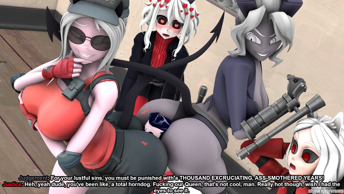 ChairActivities's tweet photo. The Helltaker's Judgement Day is here. Obviously, Judgement doesn't really understand that this is exactly the punishment he wanted.
Judgement & Justice made by @AeridicCore
Many alts available at P*t***n.
#Helltaker #HelltakerJudgement #HelltakerJustice #SFM #HelltakerNSFW https://t.co/kzxpKq3VJO