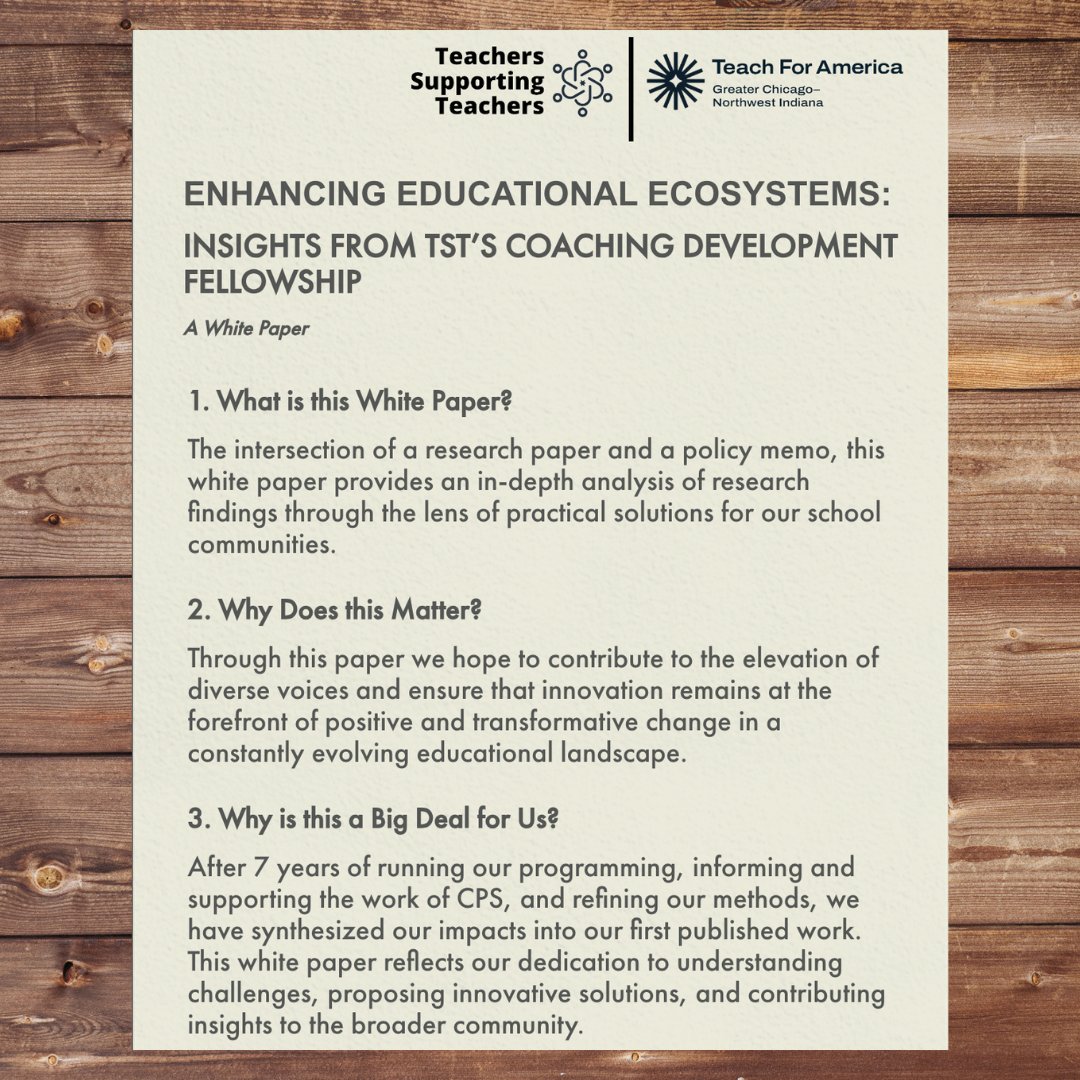 Happy Friday Friends!!!

TST is excited to announce that we have published our first white paper: Enhancing Educational Ecosystems: Insights from TST’s Coaching Development! Click the link below to check out the report!

shorturl.at/gjln4

#teacherleaders #teacherleadership