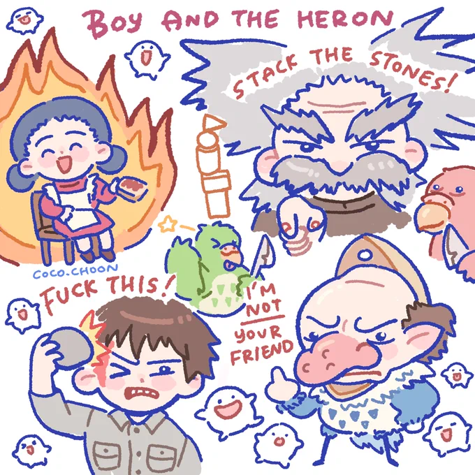 boy and the heron doodles 