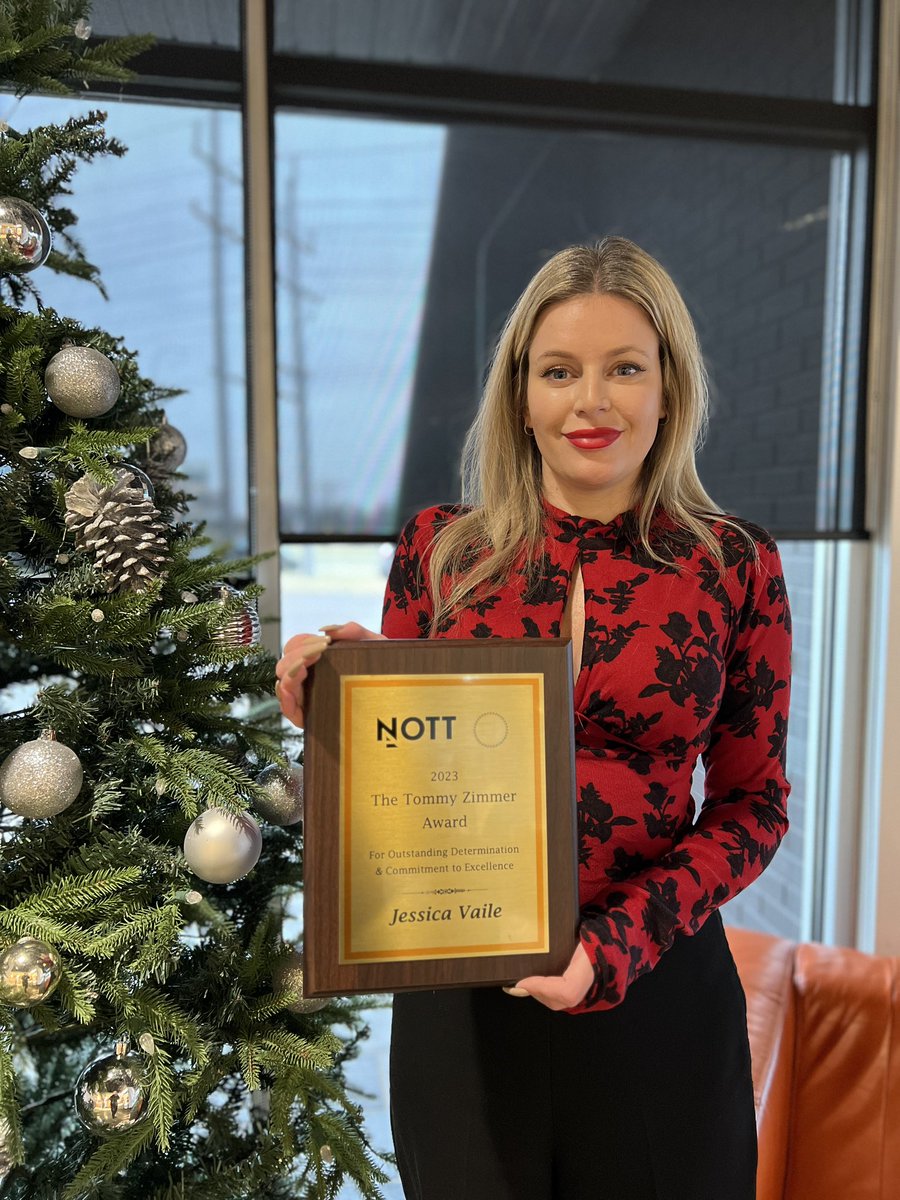 nottautocorp's tweet photo. 🎉 Congratulations to Jessica Vaile for receiving  Tommy Zimmer Award! 

#nottautocorp #whynott #getinthelab #winnipegcarlab #dealership #luxurycars #award https://t.co/LRjQDGMR5R