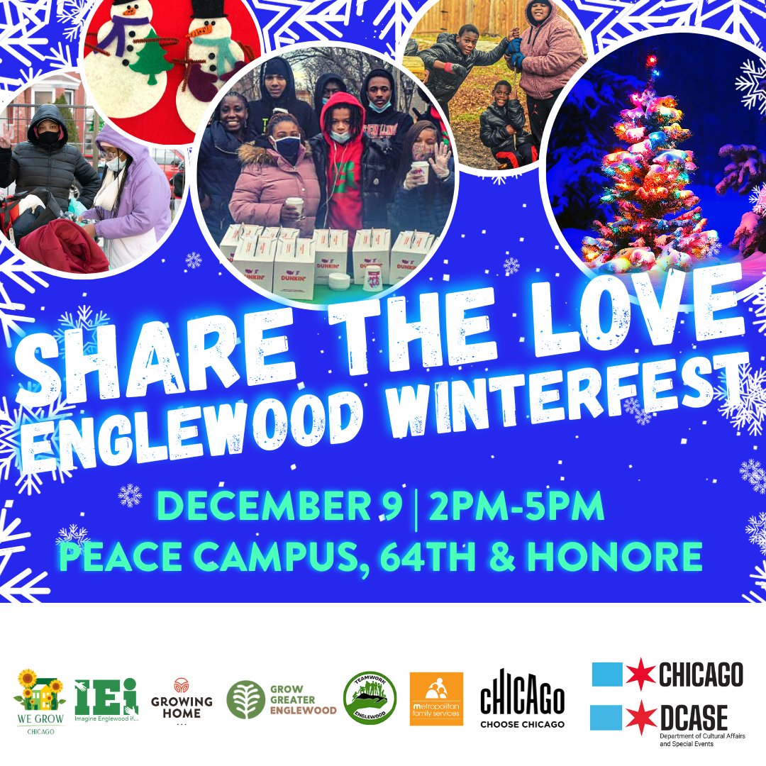 Share the Love is TOMORROW!!! Get excited to share gifts, love and hot chocolate! This Saturday from 2pm-5pm! 

Bring friends, family and children to get in the holiday spirit. Countdown with us to our Share Love Winter Fest!!!❤️

#imagineenglewoodif #wegrow #iei #sharethelove