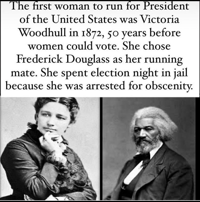 FRIDAYS with FREDERICK!
Post from the account @unpopularblackhistory 
#FrederickDouglass #frederickdouglassjazzworks
#fridayswithfrederick #elections #President
#vicepresident #vote  #womensvote