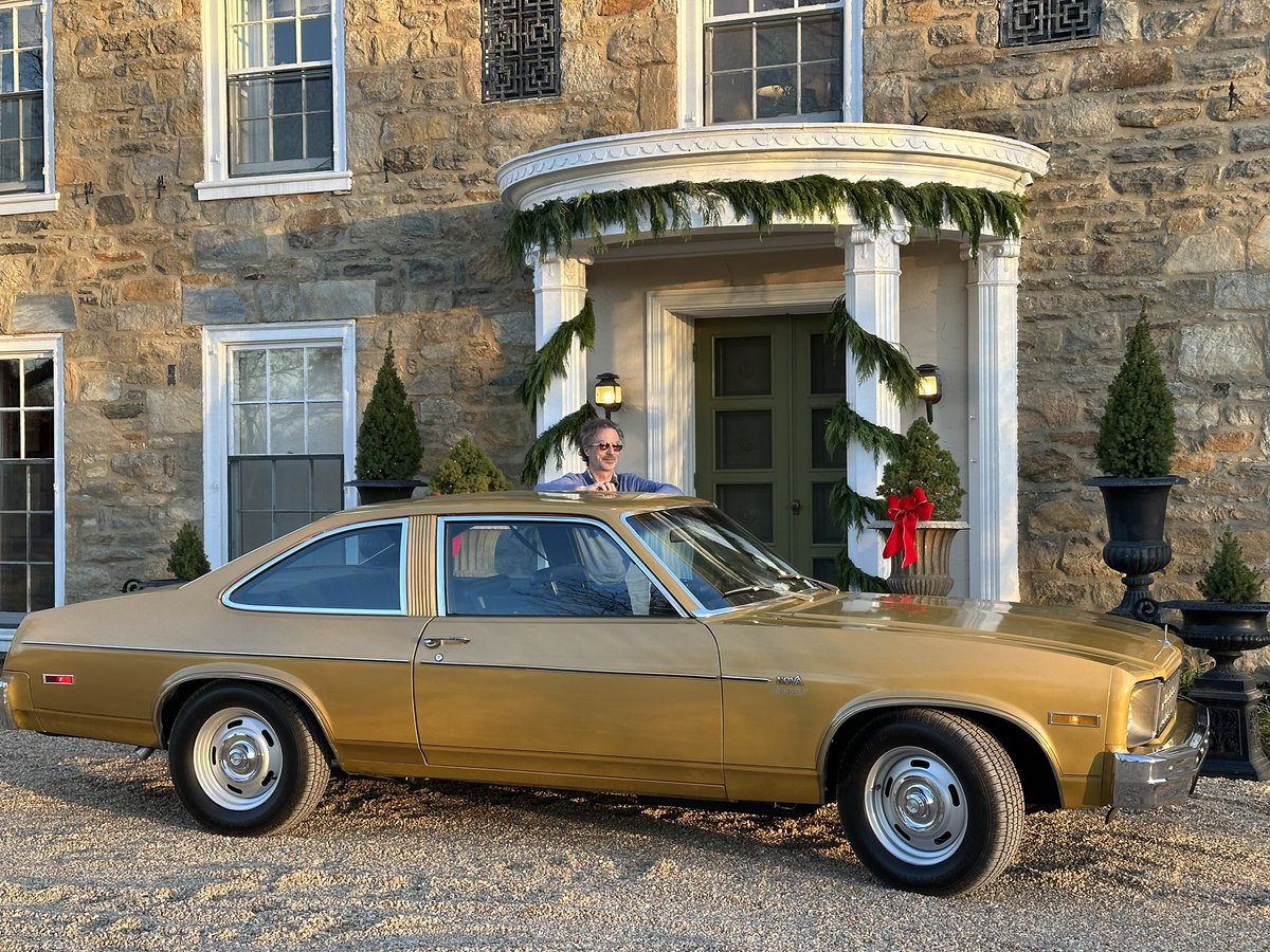 Jonnie and I are kicking off my birthday weekend with a test drive of our  new 1976 Chevy Nova!, image size:1200x900