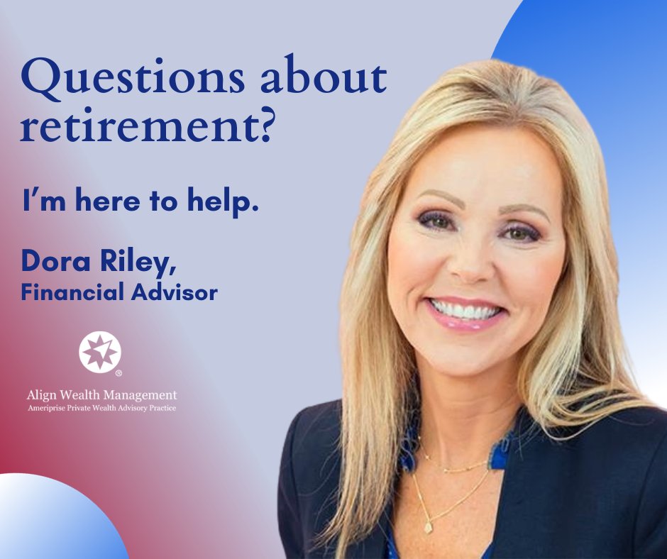 alignwealthmgmt's tweet photo. Are you looking for an advisor to guide you through retirement planning with genuine care and deep knowledge? Talk to Dora Riley! She is here to help you plan for the retirement you have worked hard to earn. https://t.co/XFpLr5PrL6 https://t.co/lct0IjeyiX