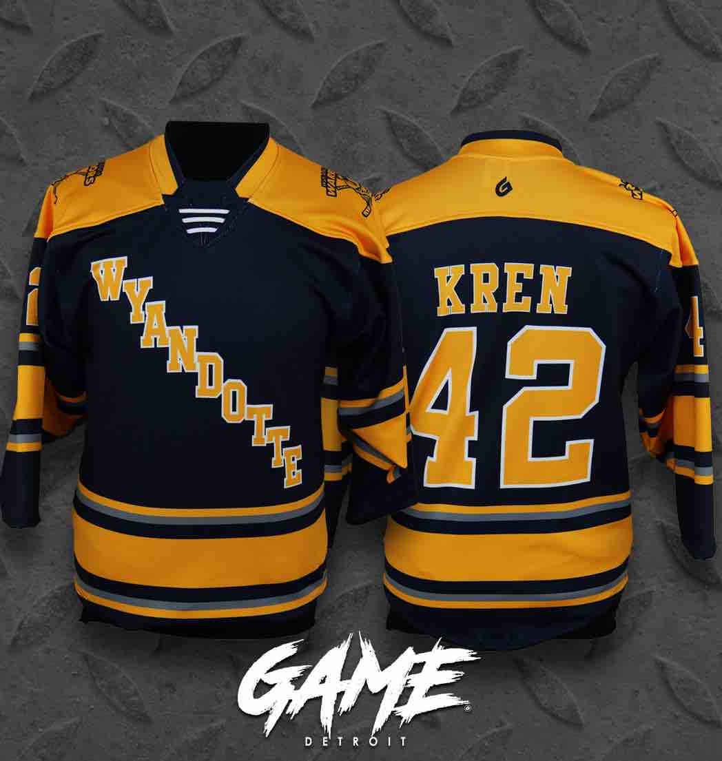 Unrivaled hockey jerseys!! Wyandotte Warriors ⭐️ #PoweredByG #LookGoodPlayGood #Hockey #CustomJerseys #MadeInTheUSA #LongLastingGear #Sublimation #Unrivaled #TheGTakeover #WeGotGame #AmericanMade #GameApparel GBRANDUSA.COM