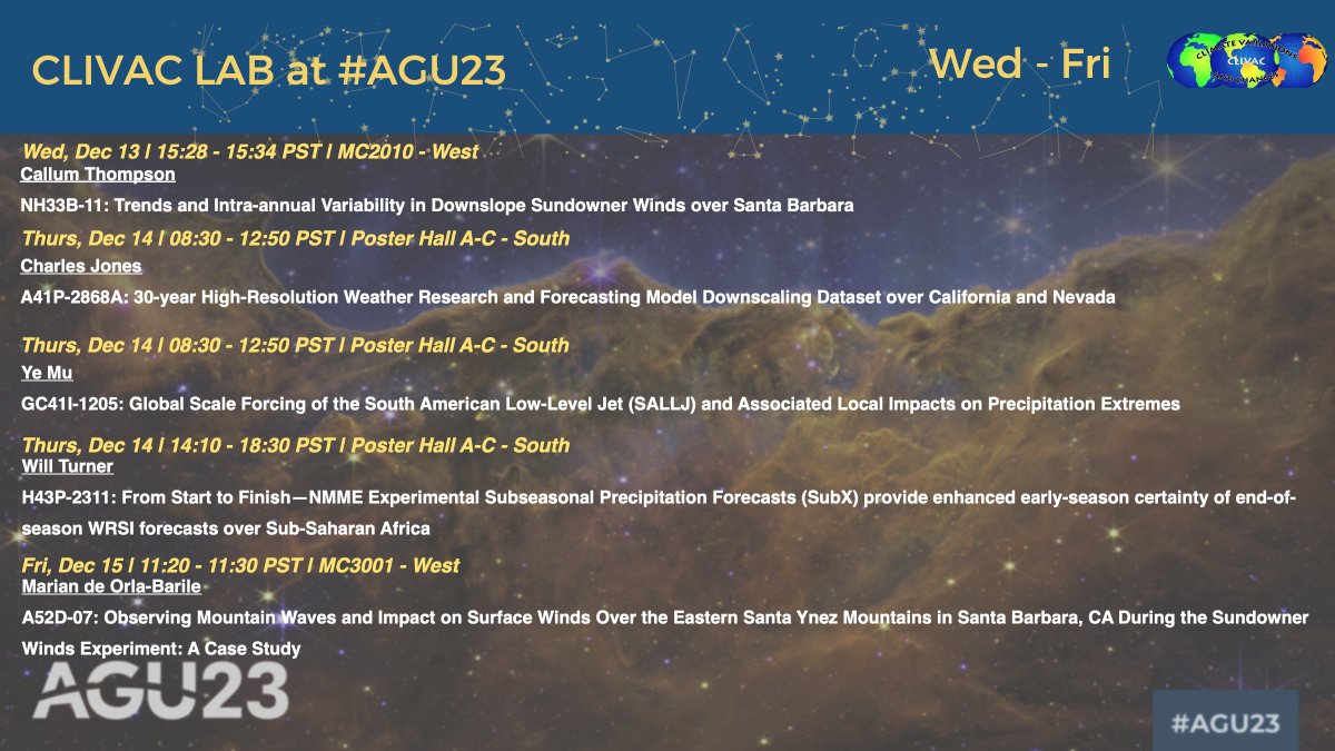CLIVAC_ERI's tweet photo. 🌟 Exciting News! 📷#CLIVAC is thrilled to present our latest research at #AGU23!
@theAGU
Mark your calendars and join us for insightful discussions on #climate topics! Here are our presentations: https://t.co/wkKqIvIeL2