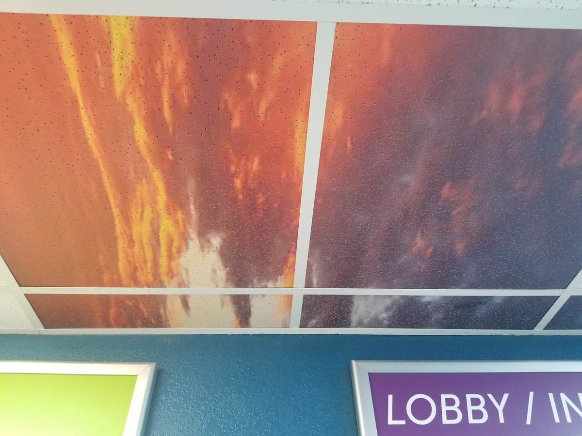 HoustonGal123's tweet image. What are you looking at ? Ceiling tiles printed to look like a sunset. We can print on your business floor tiles, ceiling and more.

#signage #ceilingsigns #hospitalsigns #interiordecorator #interiorsigns #signsinthewoodlands #Houstonsigns #officesigns #lobbysigns