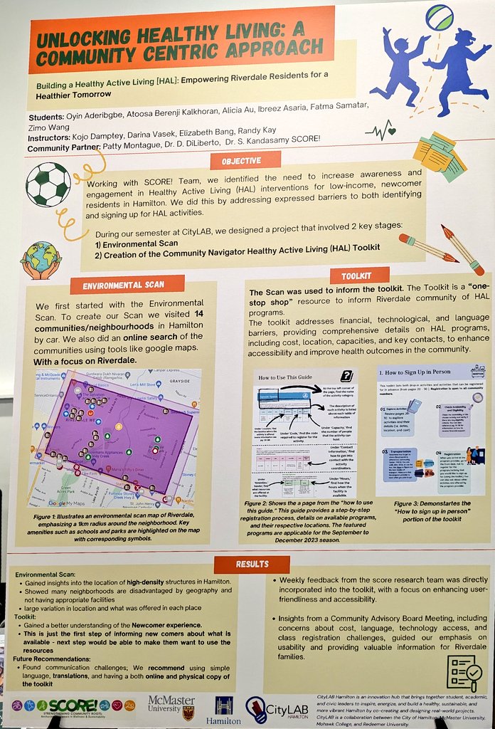 EasyThePianoMan's tweet photo. 🔓 Unlocking healthy living: A community centred approach. Students worked with @scorehamilton to explore healthy active living across #HamOnt 

#CitylabHamilton https://t.co/CWb7KKSmaX
