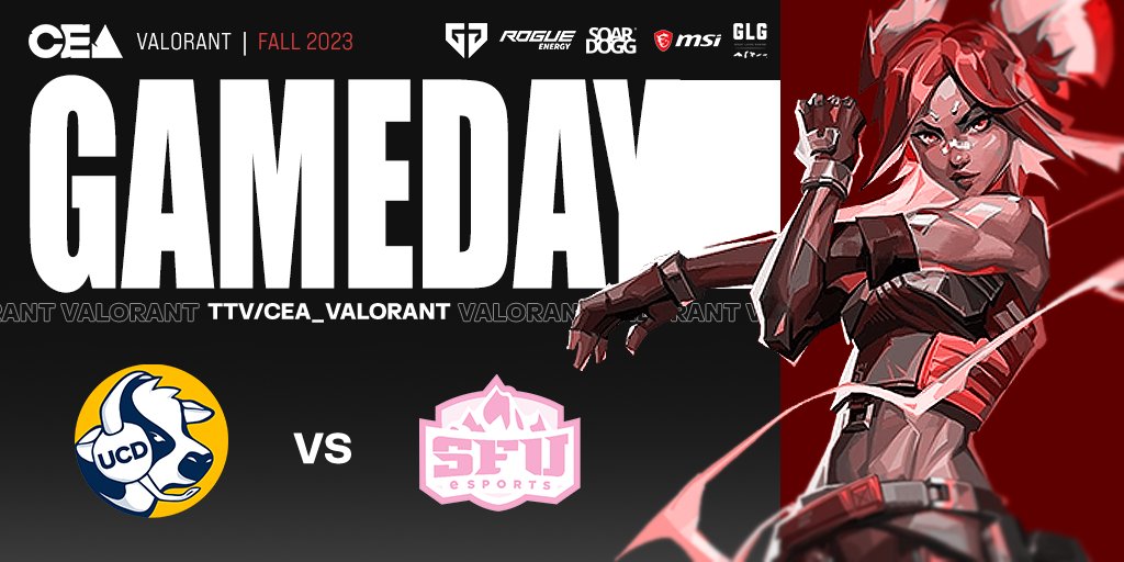 It's almost time for... CEA VALORANT GRAND FINALS!

<a href="/EsportsatUCD/">Esports At UC Davis</a> vs <a href="/sfuesports/">SFU Esports Association</a> 

<a href="/GLGamingLounges/">GLG | Great Lakes Gaming</a> 

🎙️ <a href="/The_Llama77/">Llama77</a> &amp; <a href="/Slim0thy/">Slimothy</a> 
📹 @zJuro98 &amp; <a href="/IGoByBen1/">IGoByBen</a> 

&gt;&gt;&gt; live at 7:30 EST @ twitch.tv/CEA_Valorant