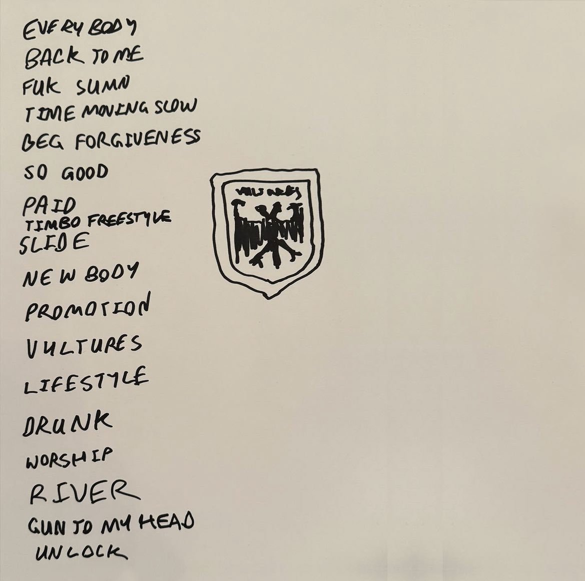 Kurrco's tweet photo. KANYE WEST
TY DOLLA $IGN 

¥$

OFFICIAL TRACKLIST 🚨