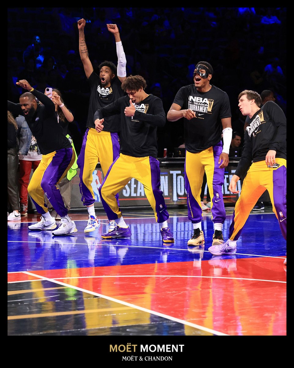 Lakers's tweet image. Sealed our spot in the IST Finals.

@moetchandon | #MoetMoment