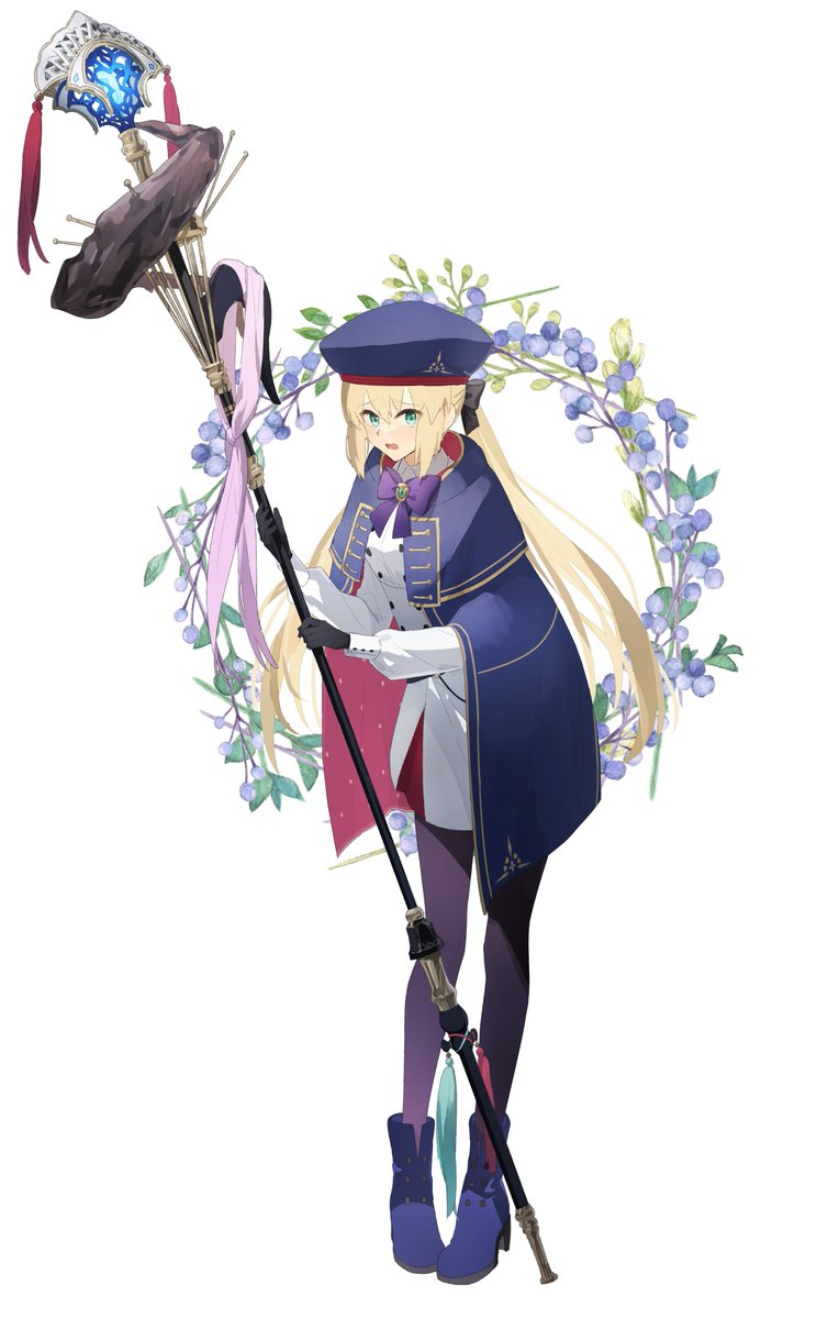 artoria caster (fate) ,artoria caster (second ascension) (fate) ,artoria pendragon (fate) 1girl blonde hair green eyes hat gloves staff long hair  illustration images