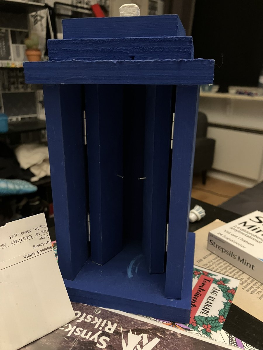 what do we think of the wooden tardis made in that weird wood craft class 🥶🥶
