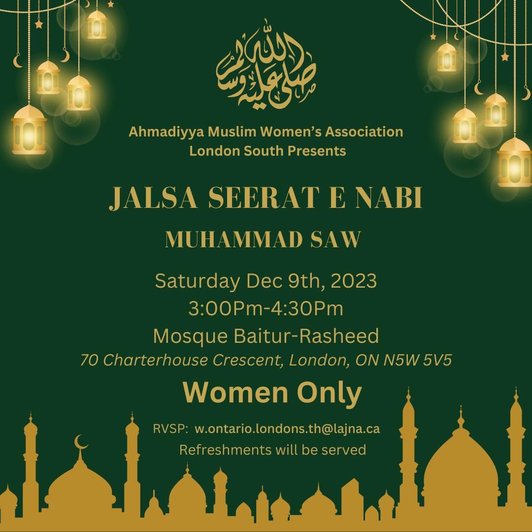 LajnaLDScanada's tweet photo. Embracing the teachings of Prophet Muhammad (PBUH) at #JalsaSeeratNabi – a gathering of love, peace, and reflection. May the light of his wisdom guide us towards compassion and unity. #ProphetMuhammad #PeaceAndLove #voicesforpeace #LoveForAllHatredForNone https://t.co/NDIiw8XRbp