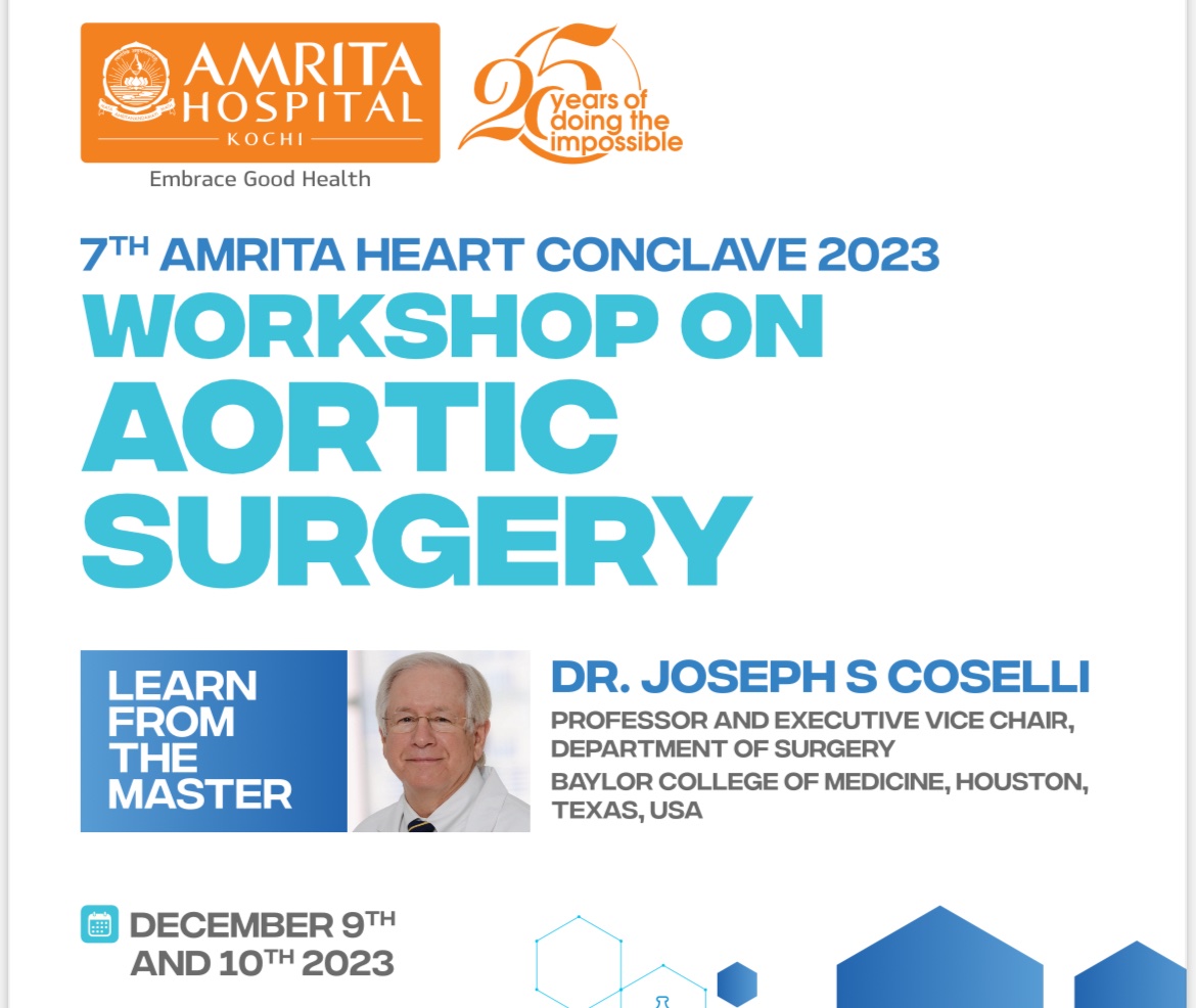History repeats itself. I am grateful for the opportunity to operate at the Amrita Institute of Medical Sciences in Kochi, India and visit friends at the 7th Amrita Heart Conclave. #aortaEd