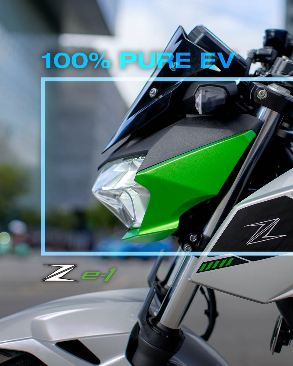KawasakiUSA's tweet photo. Charge your day with the all-new Z e-1 ABS EV motorcycle. With zero emissions, this EV delivers 100% pure #GoodTimes. Request yours today: https://t.co/OvmNoS69CN #ZE1 #GoWithGreenPower #Kawasaki https://t.co/61gBYgUouo