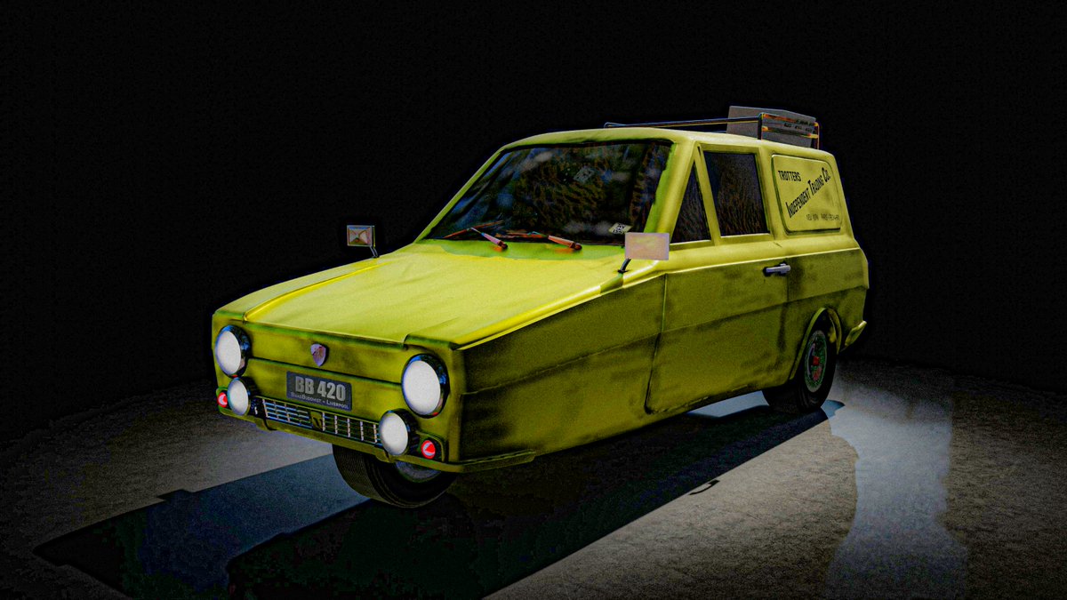 BhadBuddhist420's tweet photo. Not the greatest car in the world but defo an iconic one. DelBoy &amp; Rodders 3 wheel van. #blender #b3d #blenderart #delboy #robinreliant https://t.co/mIQuwdyFww