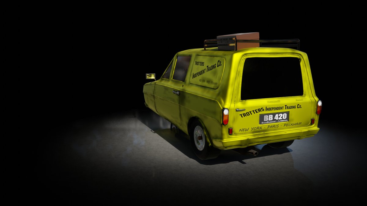 BhadBuddhist420's tweet photo. Not the greatest car in the world but defo an iconic one. DelBoy &amp; Rodders 3 wheel van. #blender #b3d #blenderart #delboy #robinreliant https://t.co/mIQuwdyFww