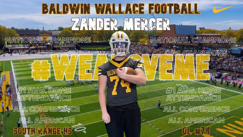 After a great visit I am blessed to receive my first offer to Baldwin Wallace University! Thank you <a href="/EthanNichol10/">Ethan Nichol</a> <a href="/CoachHilvert/">Jim Hilvert</a> <a href="/CoachOrts/">Mike Orts</a> and the rest of the coach staff!