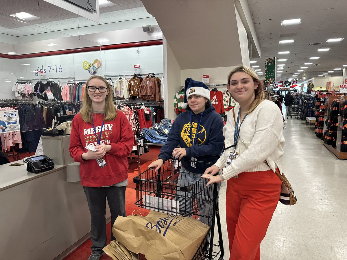 GloucesterGHS's tweet photo. 🎄Mrs Hennessy and Ms Gorman’s classes went shopping this week and practiced price matching, staying within a budget, locating items within a store, and so many more functional life skills! Students shopped to fulfill children’s Christmas wishes for the Needy Children’s Christmas https://t.co/ZkYHznYhVn