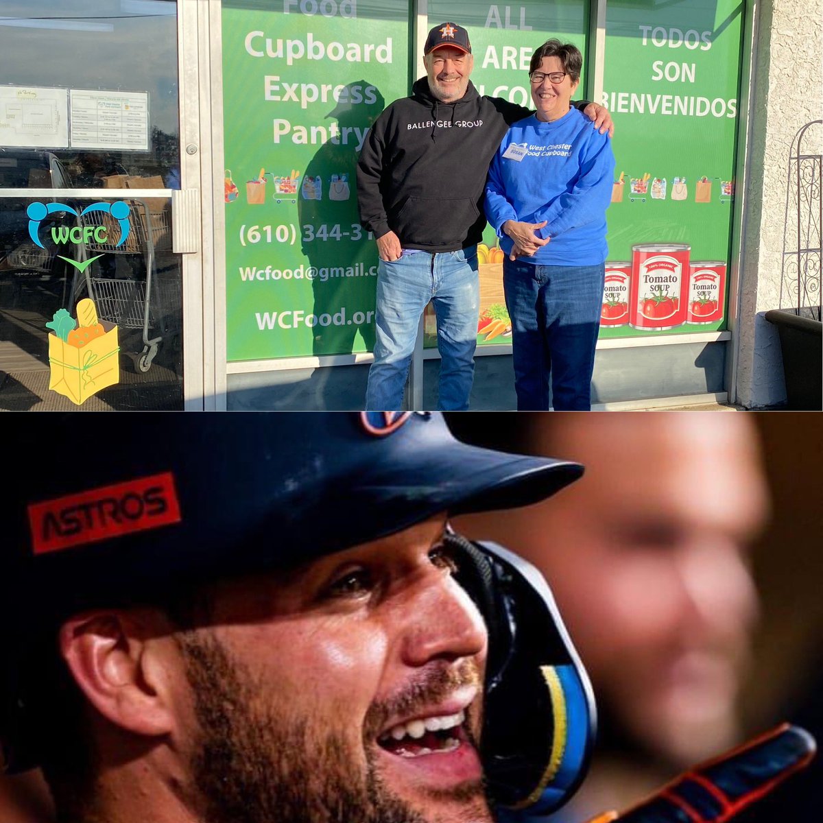 We are big fans of the Houston Astros and especially our own Chas McCormick, West Chester born and bred! Bob McCormick, his proud dad, generously donates money from the sale of Chas’ memorabilia to the Cupboard and we are so grateful!  ChesterCounty-PA.com