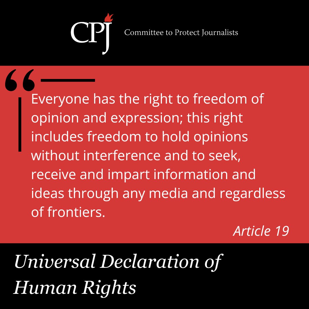Freedom of expression is the foundation for all other human rights. Access to independent information enables all people to make decisions and hold the powerful to account, and journalists around the world work to make that happen. #HumanRights75 #PressFreedom
