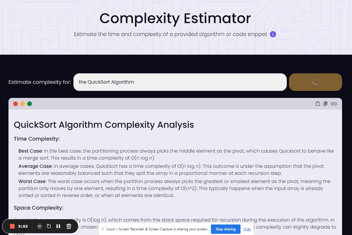 enterprisednaco's tweet image. Tackle complexity before it grows! Our Complexity Estimator gives you insights into your code&apos;s complexity, helping you simplify and refine. #DataMentor #ComplexityCheck