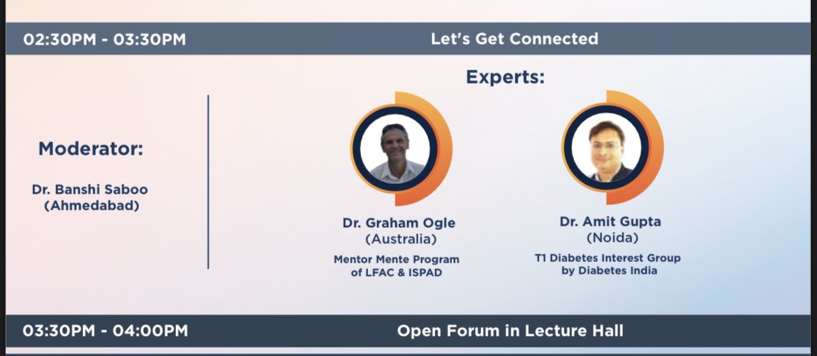 Looking forward to this very interesting session along with Dr Graham Ogle and @banshisaboo - getting connected and connecting the dots in T1Dcare @ispad_org @DTN_UK @parthaskar @AskDrShashank @Rssdi_official @Peerzadaovais @Jazzsethi95 @NupurLalvani - National Concalce for T1DM