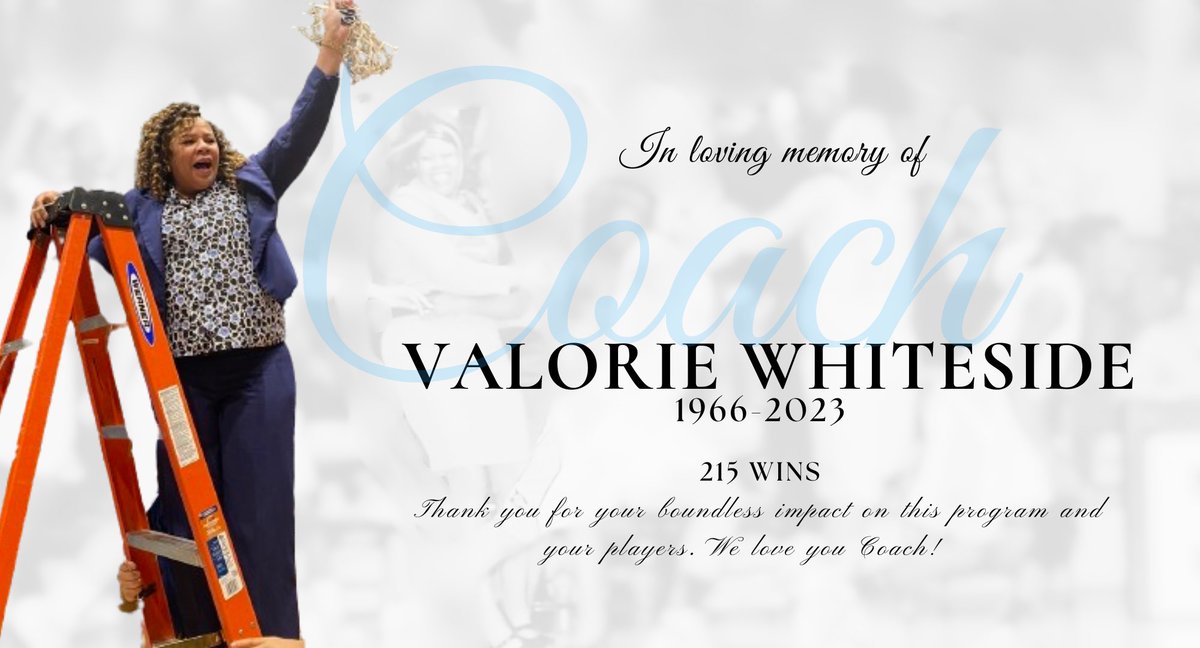 Coach Valorie Whiteside being the winningest coach for this program doesn’t begin to cover the impact she made on all of us. She was absolutely extraordinary in her career, and even more so in her immense love of her family. Thank you for everything Coach. We love you dearly 🩷