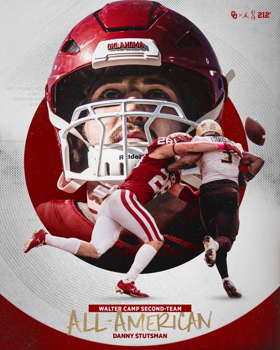 OU_Football's tweet photo. .@FbStutsman named to the Walter Camp All-America Second Team 💪 

https://t.co/BG783VIfDT | #OUDNA https://t.co/SwYhvJnBLq