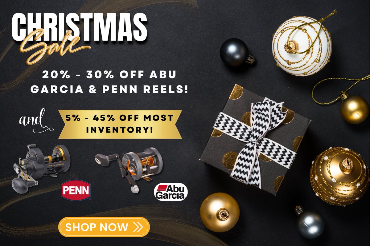 BDTackle's tweet photo. Get hooked on incredible deals with our Christmas Sale! 📷 Enjoy 20% to 30% OFF on all Abu Garcia &amp; Penn Reels - discounts automatically applied at checkout. 📷 Plus up to 45% OFF on most inventory, including items already on sale! 📷#FishingDeals 

https://t.co/1RIqy61yp4 https://t.co/GJ6itPs2jS