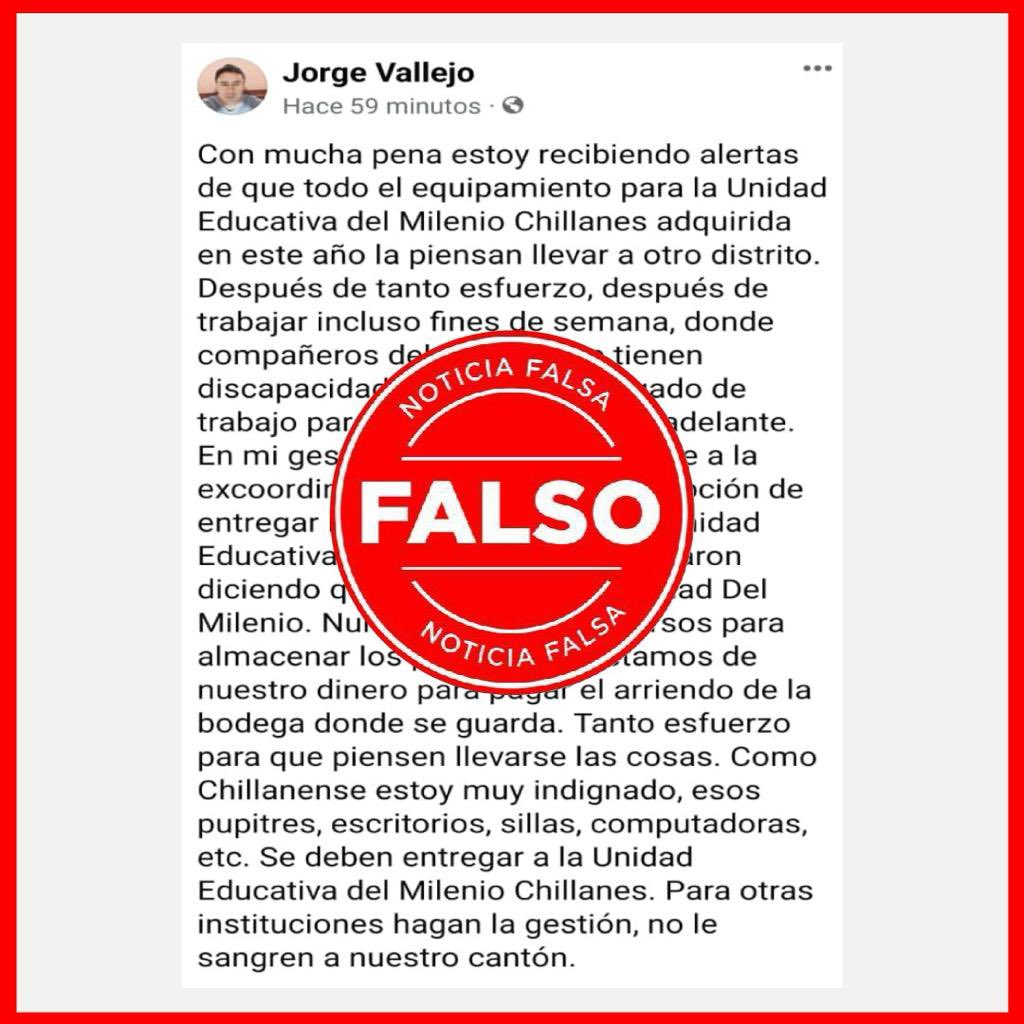 EducacionZ5_Ec's tweet photo. En @EducacionZ5_Ec prevalece la verdad. Está información que se encuentra circulando en redes sociales es FALSA. Invitamos a la ciudadanía a mantenerse informada únicamente a través de nuestros canales oficiales. https://t.co/seQbXbmdZy