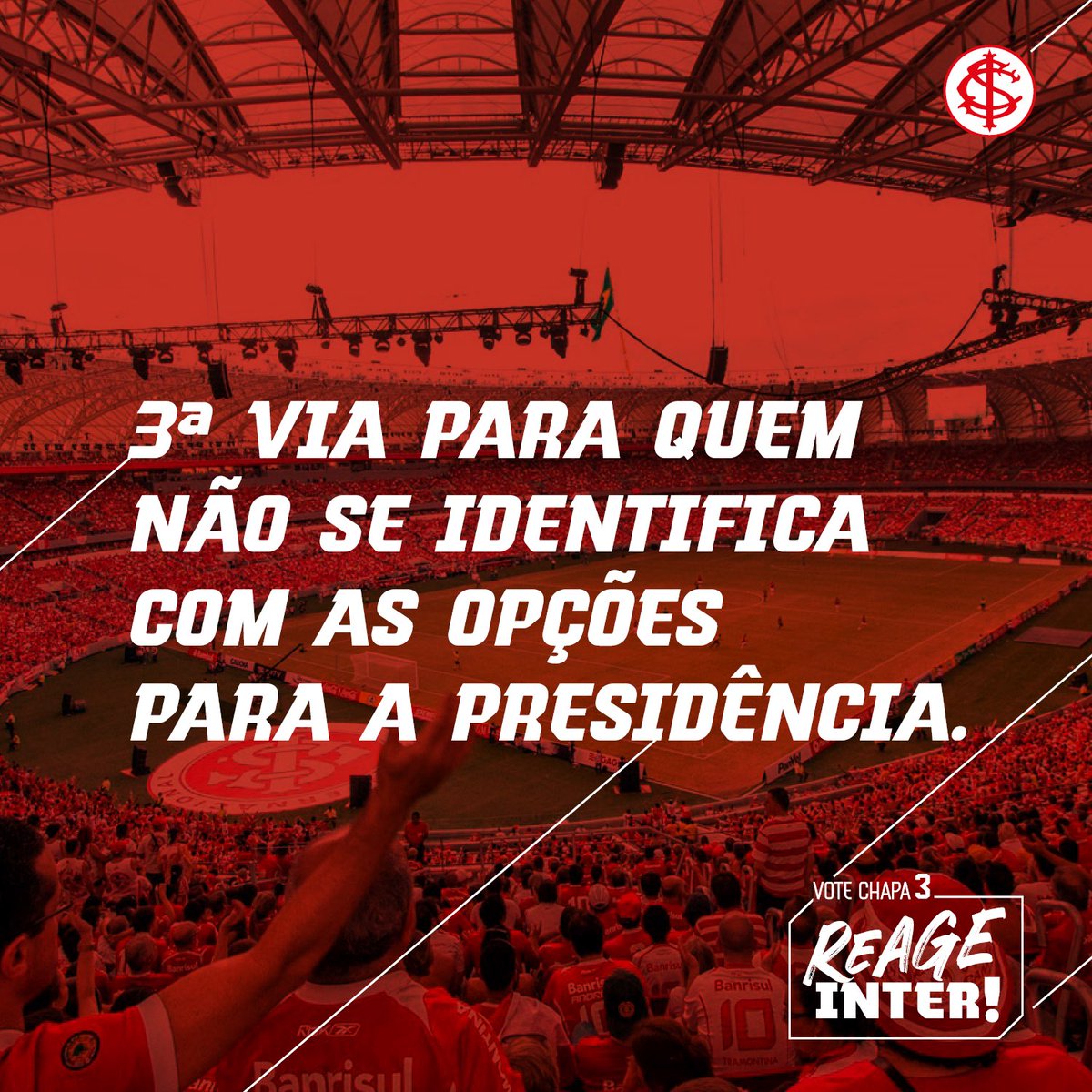 reageinter's tweet photo. Sócio(a) Colorado(a), participar das Eleições do Inter é o seu compromisso com o futuro do Clube. E, no próximo sábado, na hora de votar PARA O CONSELHO DELIBERATIVO, lembre-se que não faltam motivos para você CONFIRMAR A CHAPA 03!

Dia 9, acesse https://t.co/AQ5nCOiFGI https://t.co/X0aAAxtDGH