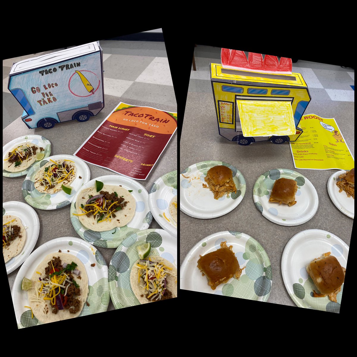 Food Truck Final today in Culinary! There were some delicious items! Thank you to everyone who came in to sample!