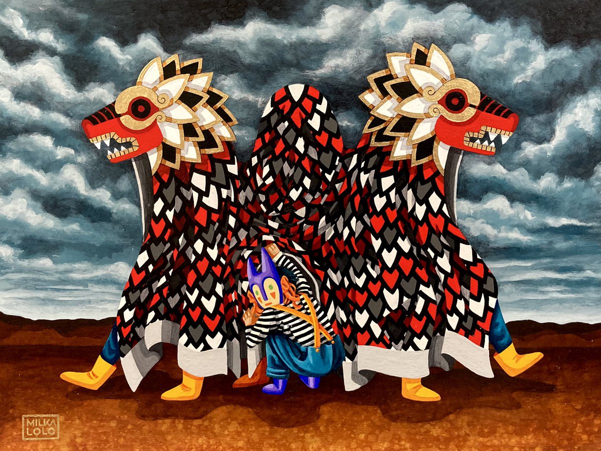 MilkaLolo's tweet photo. “Maquizcoatl y chaneque” This
Piece is part of the INTERTWINED  show at WowxWow Gallery. Check it out! 

https://t.co/CxmuP2hdbf
#mexicanart #neomexicanismos #magicalrealism 
#artemexicano #contemporaryart 
#latinamericanart 
#womanartist https://t.co/diW9trmpYU