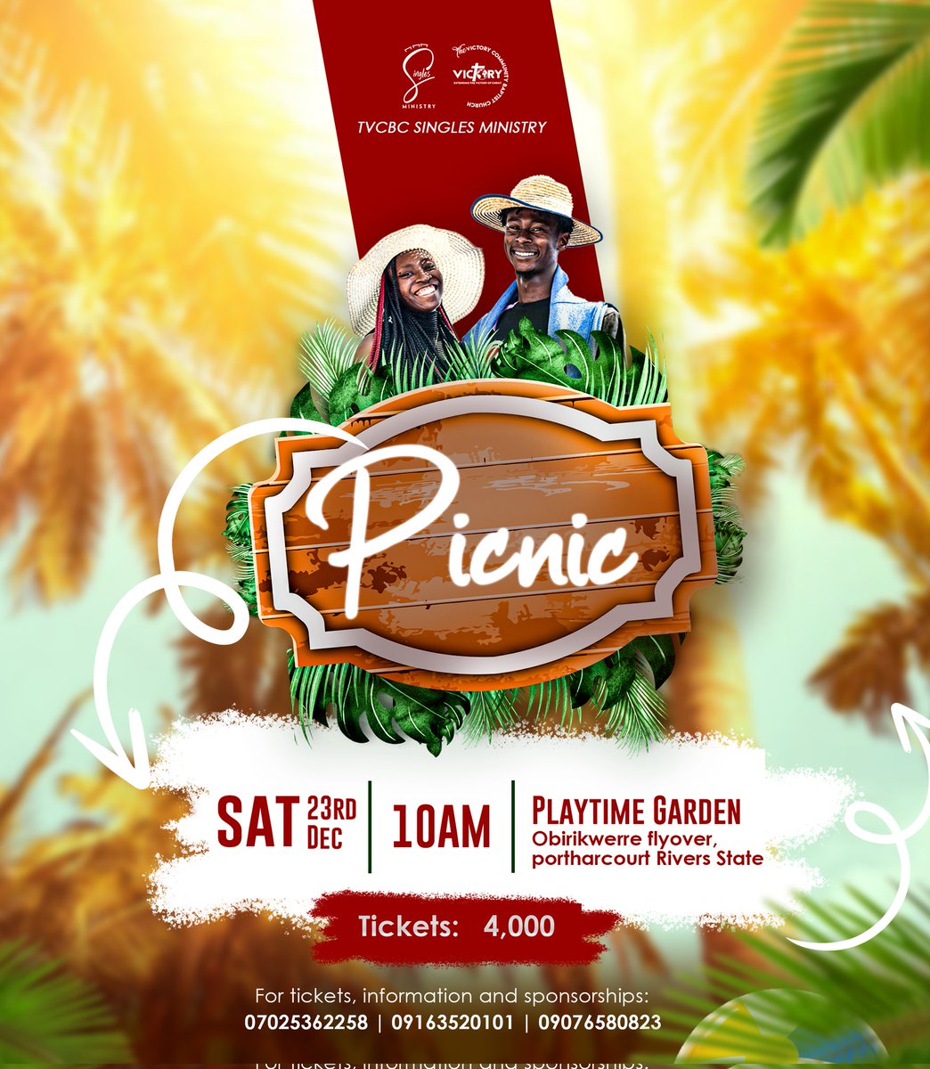 pdegfx's tweet photo. You don't want to miss it.
Fun, Play, Connect, Eat, Dance name it. We got you covered.
#portharcourt #picnic #singls #christian #fun #garden #poster https://t.co/SJGwCzBiGn