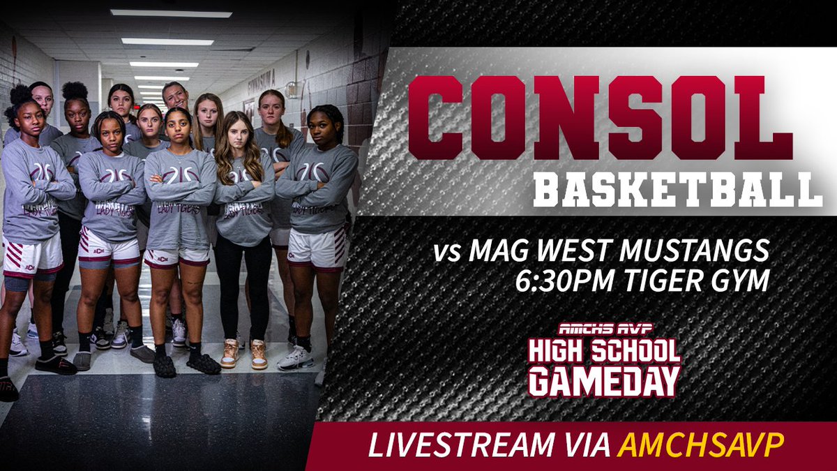 AMCHS AVP (@amchsavp) on Twitter photo Can't make it to the <a href="/consolgirlsbb/">Lady Tiger Hoops</a> vs Magnolia West varsity basketball game? Tune in live at: youtube.com/live/PkOKht_pI… Can't make it to the <a href="/consolgirlsbb/">Lady Tiger Hoops</a> vs Magnolia West varsity basketball game? Tune in live at: youtube.com/live/PkOKht_pI…