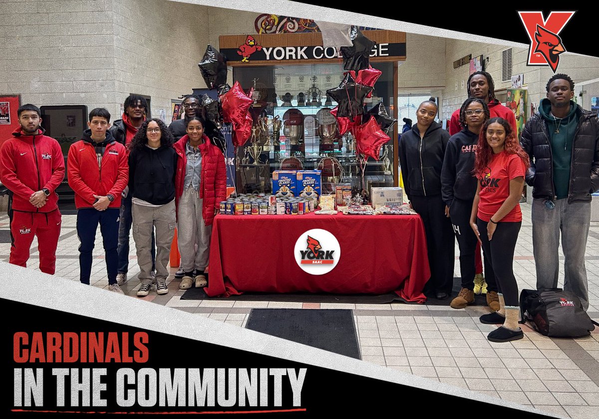 @YorkCollegeCUNY Student-Athlete Advisory Committee (SAAC) embraces the spirit of giving with a successful canned food drive🥫🙏 📰🔗 ow.ly/rccU50QgTws #YCCardinals #RiseAbove #TheCardinalWay #WeAreOneYork #CardinalsInTheCommunity #NCAAD3 #CUNY