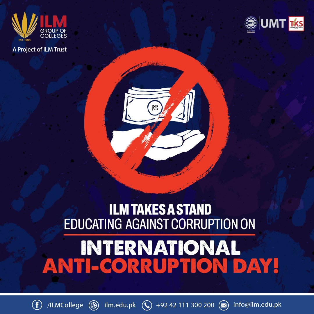 ilmnewsroom's tweet photo. On this significant day, ILM reaffirms its commitment to fostering ethical education and standing united against corruption. Together, let's illuminate the path to integrity and knowledge.
#ILMAgainstCorruption #EthicalEducation #StandAgainstCorruption #Ilm #ILMGroupOfColleges https://t.co/srI8mBv0Ry