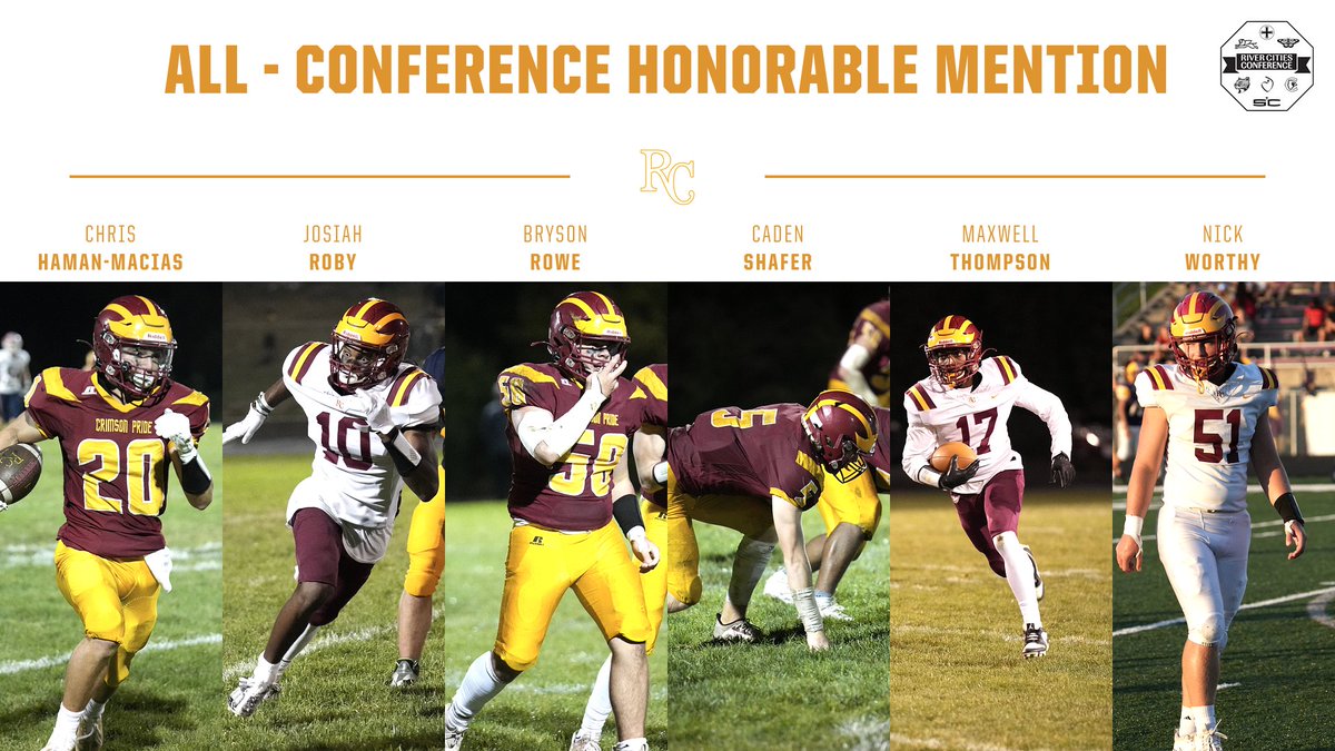 Congratulations to these Roncalli Catholic Football players who were selected to the All- River Cities Conference Team! #RollPride
