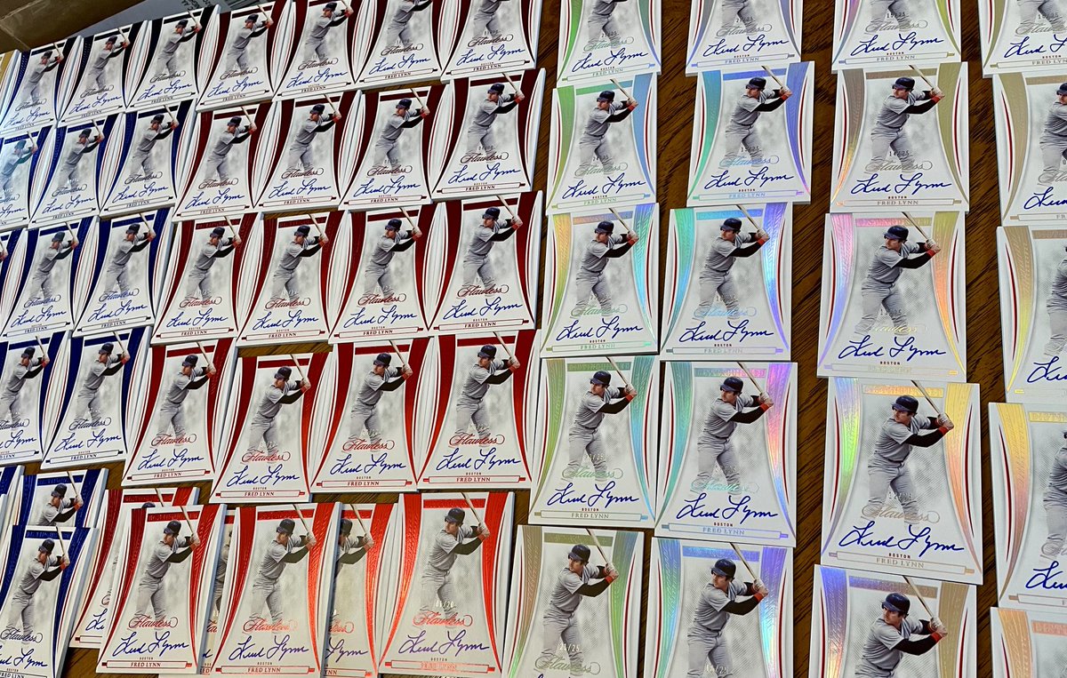 19fredlynn's tweet image. Last minute cards arrived from ⁦@PaniniAmerica⁩ for the signatures. A very thick cool card. #busytonight