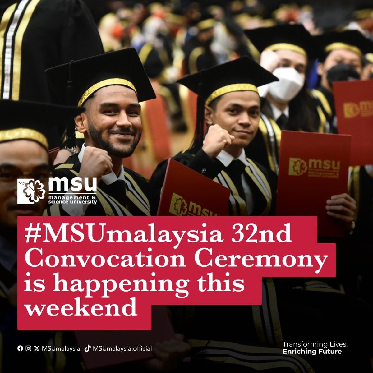 The excitement is real as we approach the #MSUmalaysia 32nd Convocation Ceremony! Mark your calendar and be sure to come fully prepared for the event that celebrates your hard work and success. 

 #MSUconvo32

#repost @MSUmalaysia