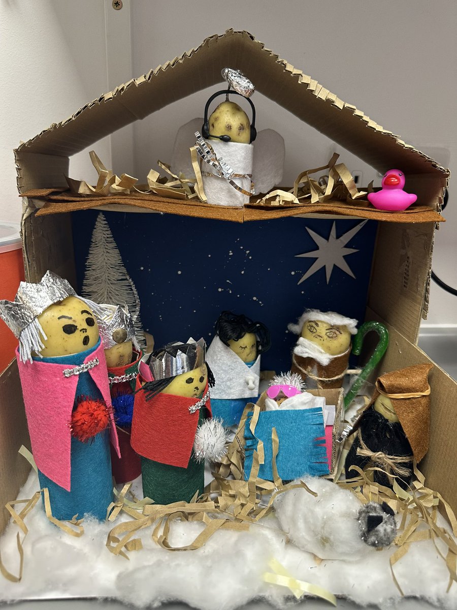 Our trust does a potato nativity - here’s ours - happy to donate monies to a good cause @UHMBT @hals We included a duck from our advent calendar- I think there would be one somewhere x