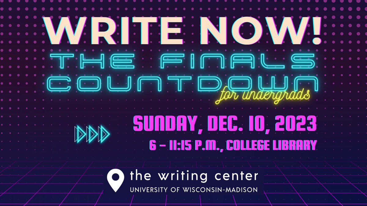 College Library (@college_library) on Twitter photo Working on final papers? Application essays? Résumés and cover letters? Get help on Sunday, Dec. 10, at an extended late-night event for undergrads. Sign up for an in-person meeting <a href="/College_Library/">College Library</a> or an online meeting with a Writing Center instructor. writing.wisc.edu/write-now-the-… Working on final papers? Application essays? Résumés and cover letters? Get help on Sunday, Dec. 10, at an extended late-night event for undergrads. Sign up for an in-person meeting <a href="/College_Library/">College Library</a> or an online meeting with a Writing Center instructor. writing.wisc.edu/write-now-the-…