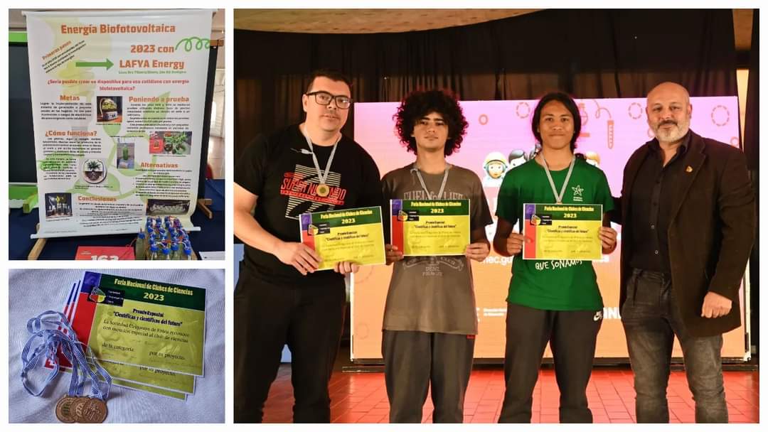 La Sociedad Uruguaya de Física otorgó el premio especial Científicas y científicos del Futuro al Club de Ciencia LAFYA Energy,  Liceo 7 de Rivera, por su proyecto: Producción energética biofotovoltaica.

Más datos: s-u-f.blogspot.com/p/clubes-de-ci…