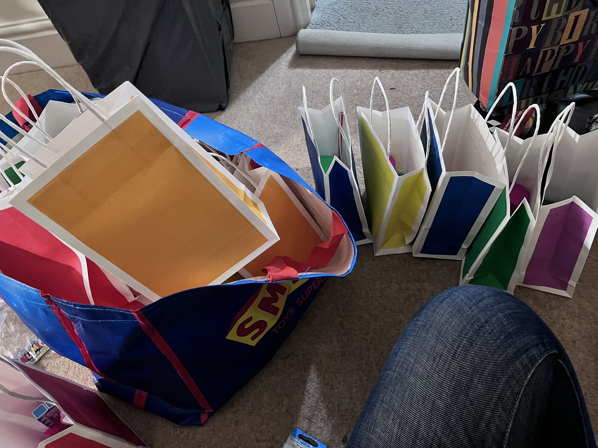 TeleWilliams's tweet photo. The work of a mum is never done. Started my day with a nativity play to watch our superstar’s solo, then 2 swimming lessons for the human fishes, later a school disco, volunteered to help, then an evening with friends, and now packing party packs for our party tomorrow #mumLife https://t.co/7CmLXc1wIv